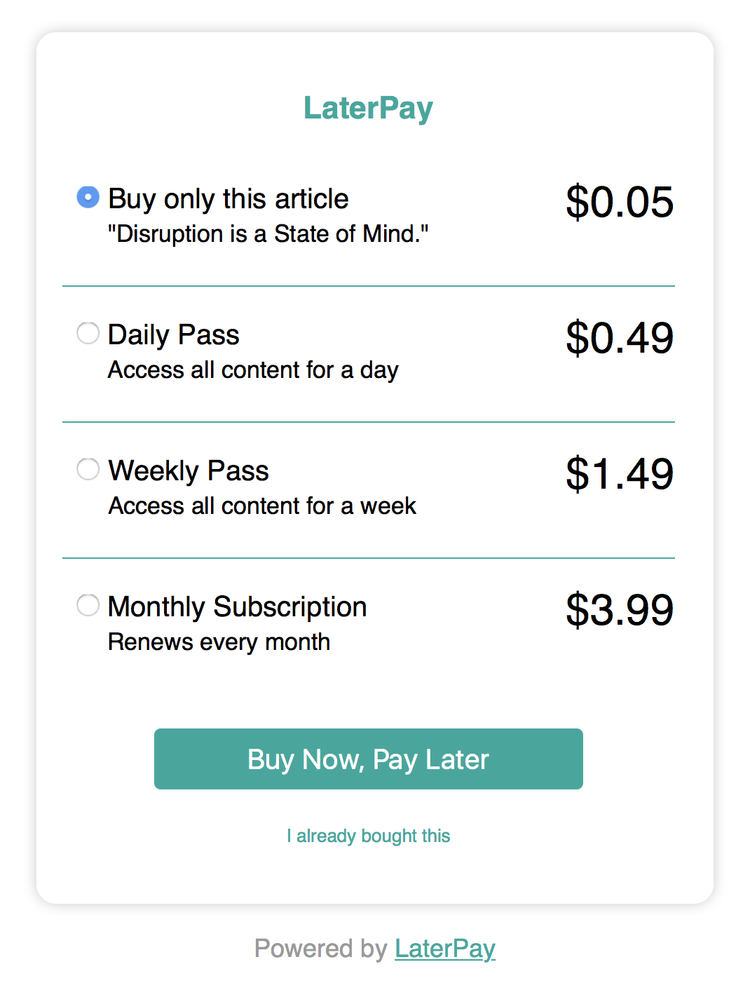 An AMP Paywall and Subscription Model for All Publishers